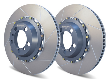 Girodisc iron two piece replacement rotor kit for Porsche 991 GT3, GT3RS, and GT2RS with PCCB.